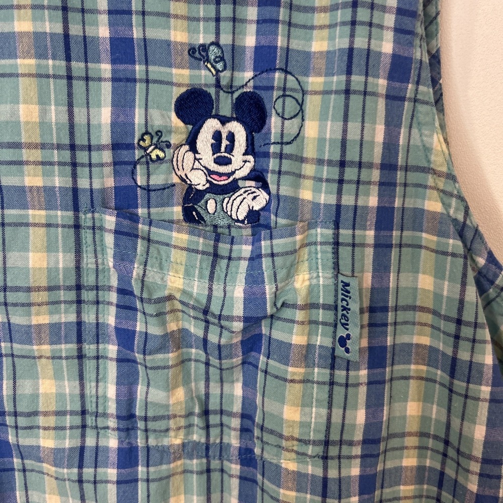 Mickey Unlimited Womens Shirt Size 22W/24W Blue Plaid Button Up Sleeveless Top - Picture 2 of 8